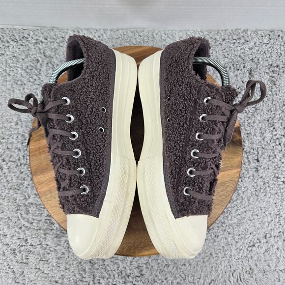 Converse CTAS Chuck Taylor All Star Platform Low Cozy Sherpa Mauve Y2K Womens 10 - Picture 7 of 12